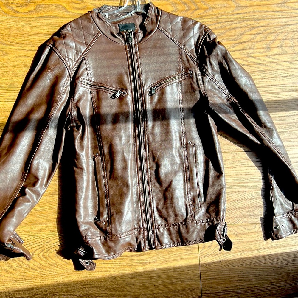 Mens vintage guess faux bomber jacket
